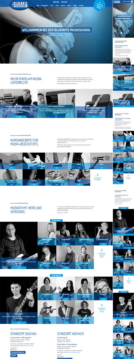Webdesign und Website bluenotemusicschool.de