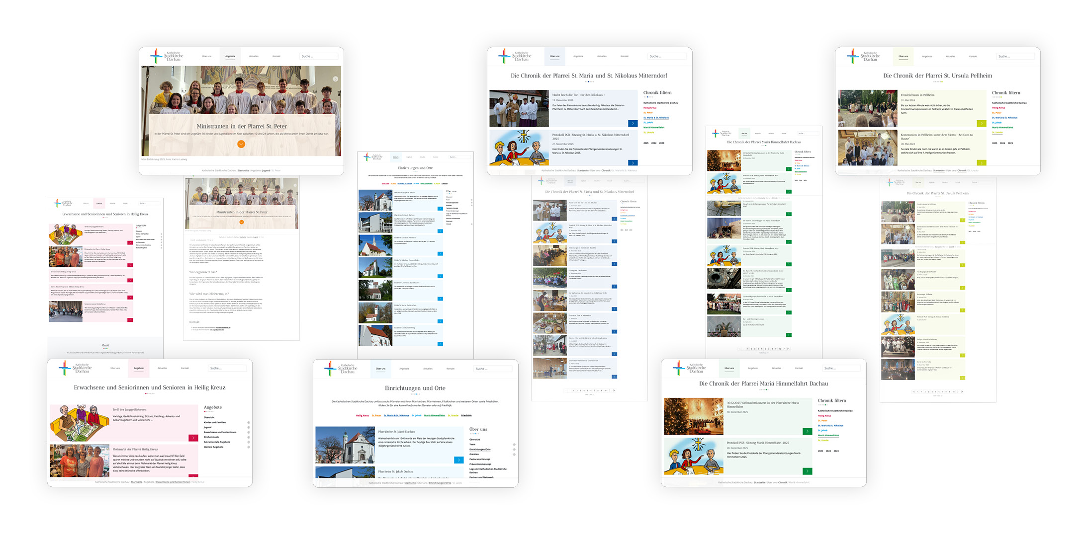 Screens mit Farbzuordnung Pfarreien – 'Katholischen Stadtkirche Dachau'