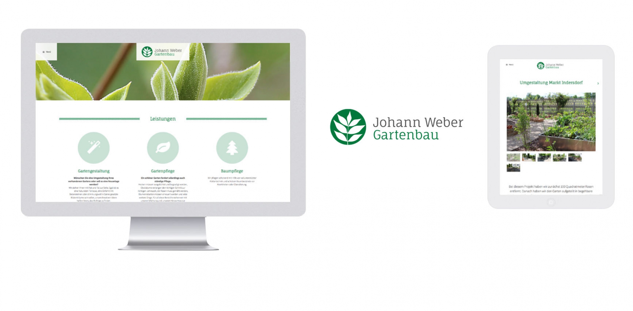 Logo &amp; Website Gartengestaltung und -Pflege Johann Weber